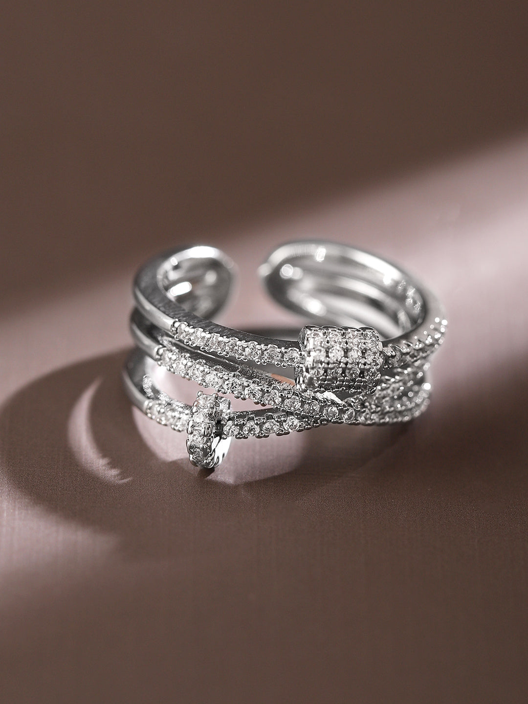 American Diamond Zirconia Ring Silver