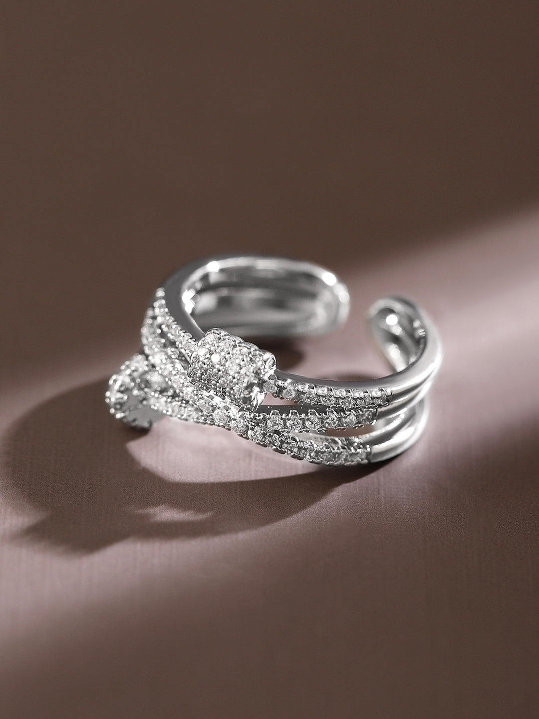 American Diamond Zirconia Ring Silver