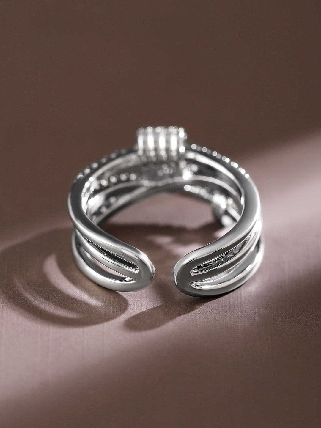 American Diamond Zirconia Ring Silver