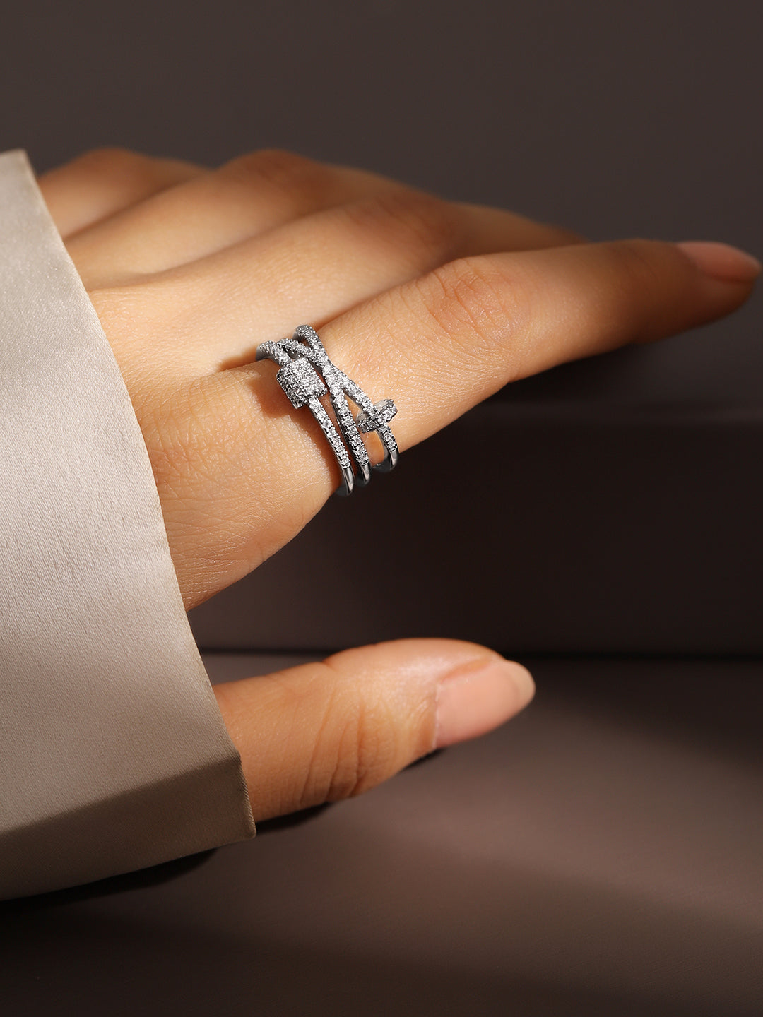 American Diamond Zirconia Ring Silver