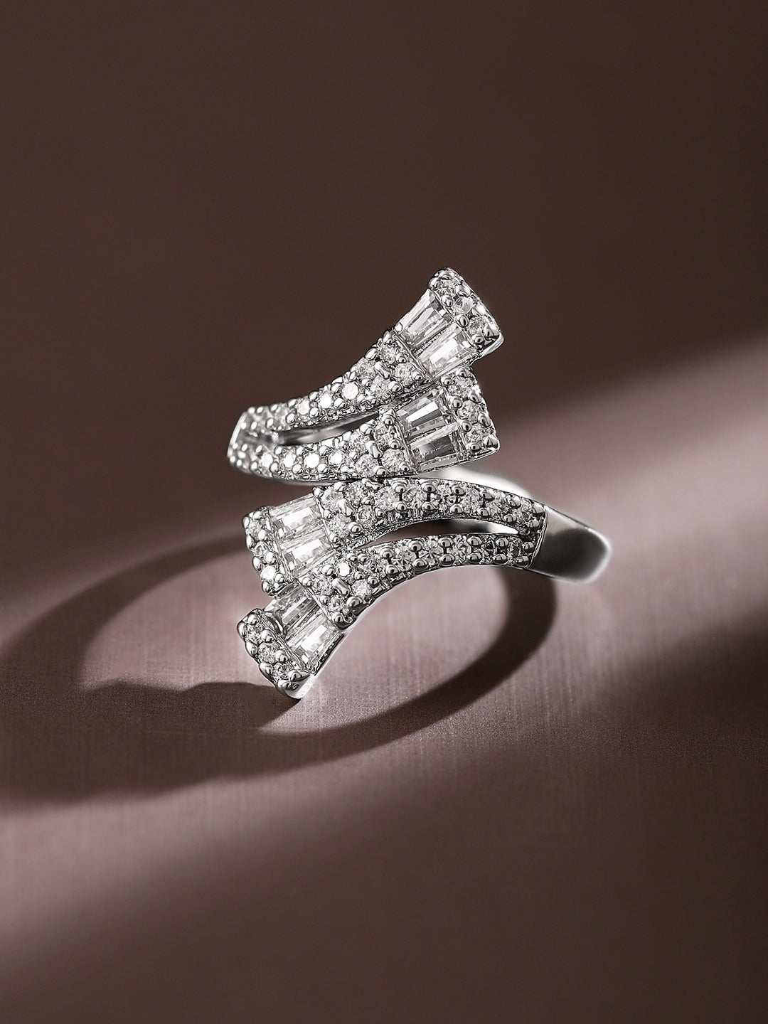 American Diamond Zirconia Stylish Ring Silver