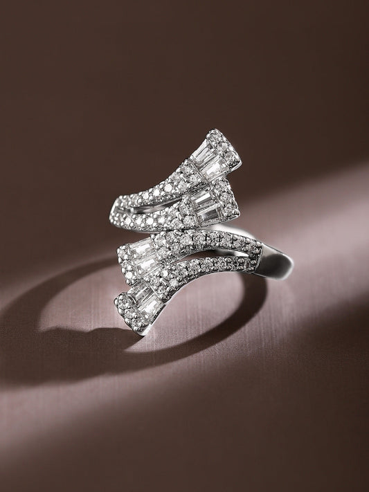 American Diamond Zirconia Stylish Ring Silver