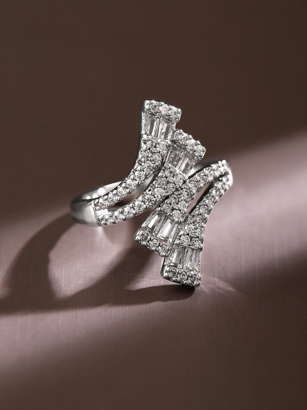American Diamond Zirconia Stylish Ring Silver