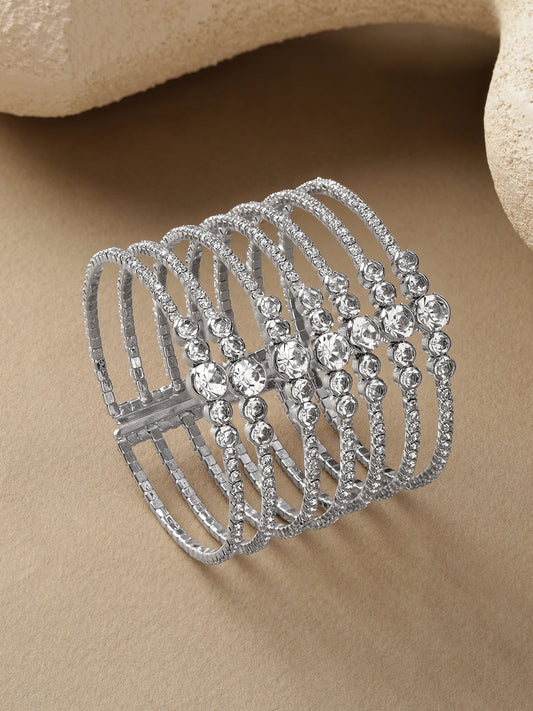 【Rubans】 White Studded Multi-Strand Bracelet｜ホワイト スタッデッド マルチストランド ブレスレット