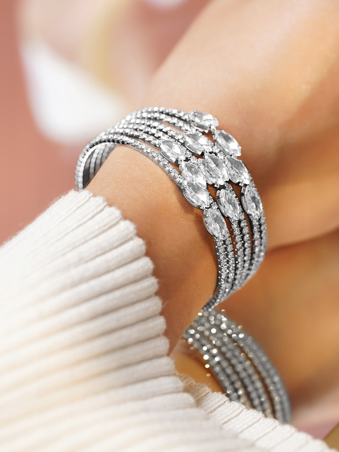 【Rubans】 6 Layer American Diamond Zirconia Studded Bracelet｜6連 アメリカンダイヤモンド ジルコニア ブレスレット