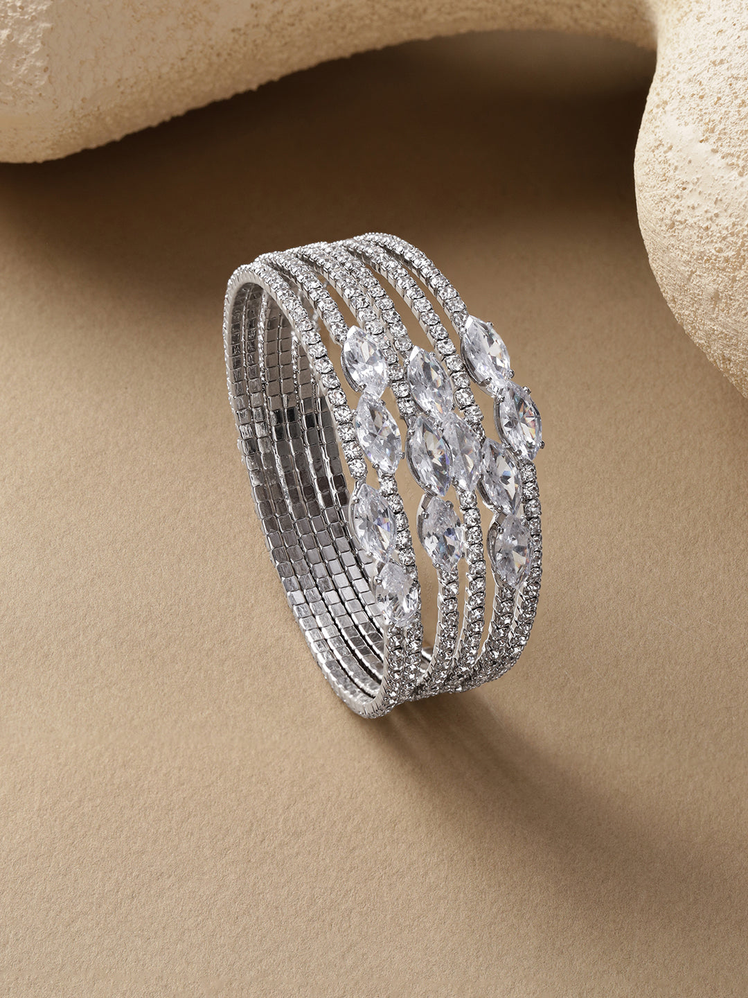 【Rubans】 6 Layer American Diamond Zirconia Studded Bracelet｜6連 アメリカンダイヤモンド ジルコニア ブレスレット