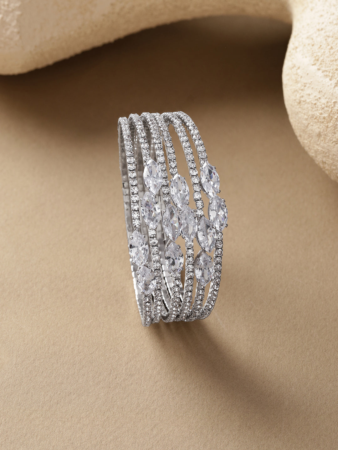 【Rubans】 6 Layer American Diamond Zirconia Studded Bracelet｜6連 アメリカンダイヤモンド ジルコニア ブレスレット