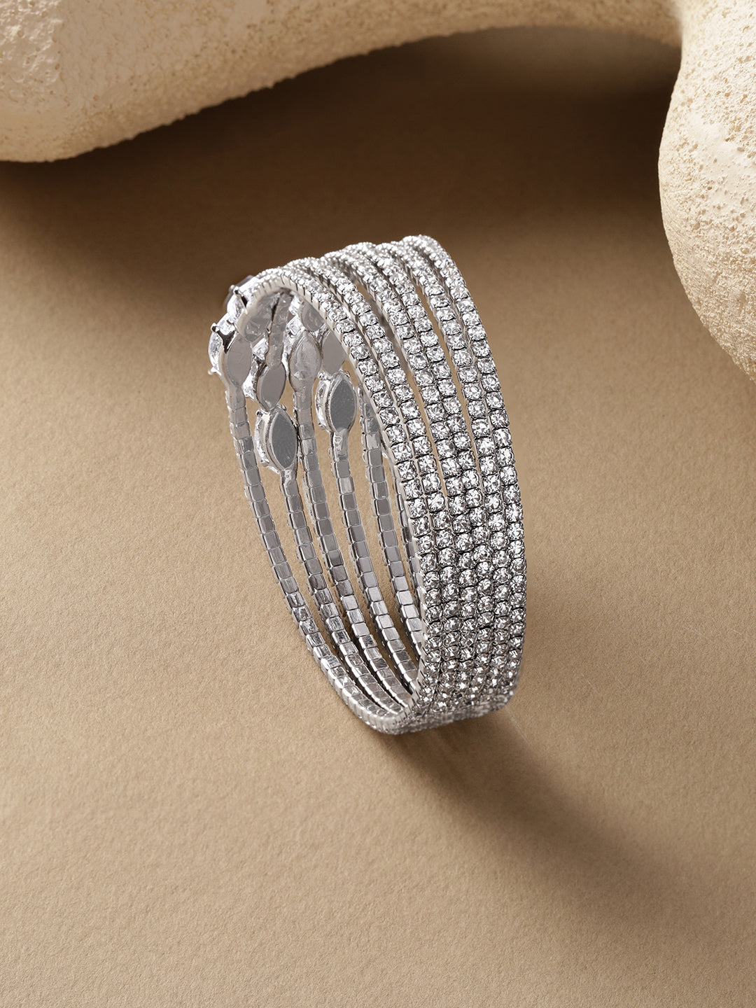 【Rubans】 6 Layer American Diamond Zirconia Studded Bracelet｜6連 アメリカンダイヤモンド ジルコニア ブレスレット
