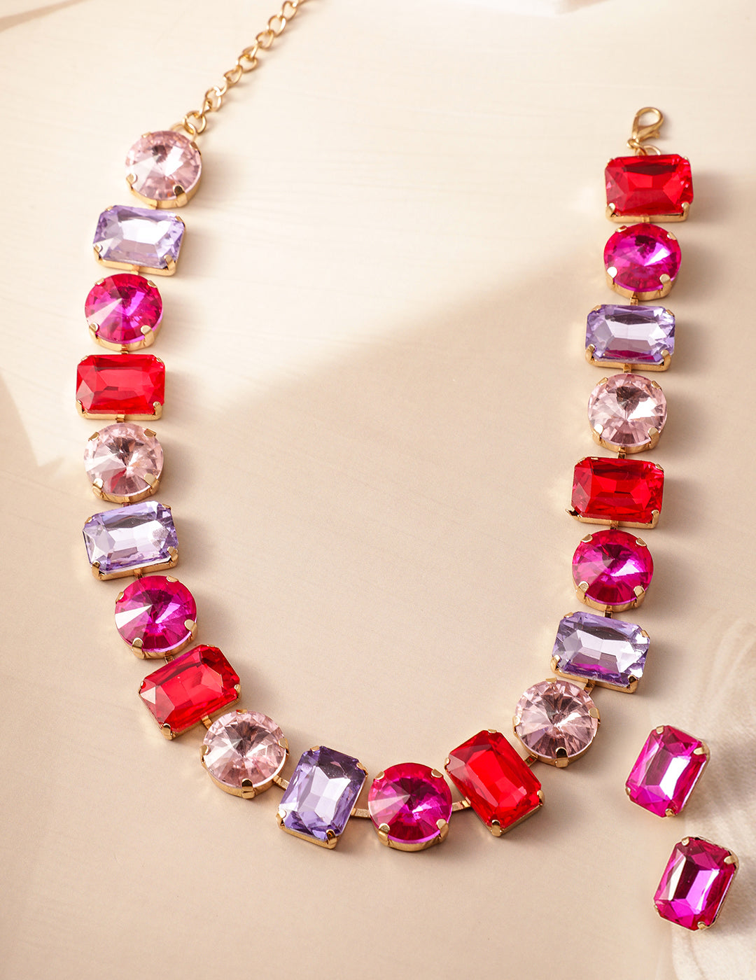 Chunky Crystal Necklace Set Green
