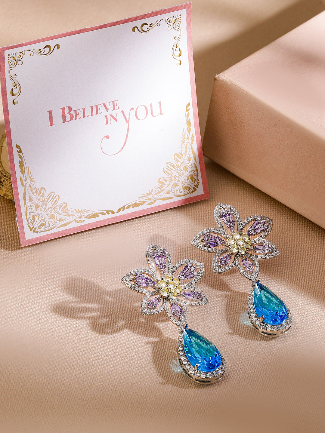 Luxe Prism Bloom Multicolour Drops Silver