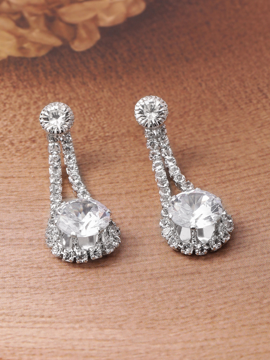 Layered Necklace Set in American Diamond Zirconia Silver