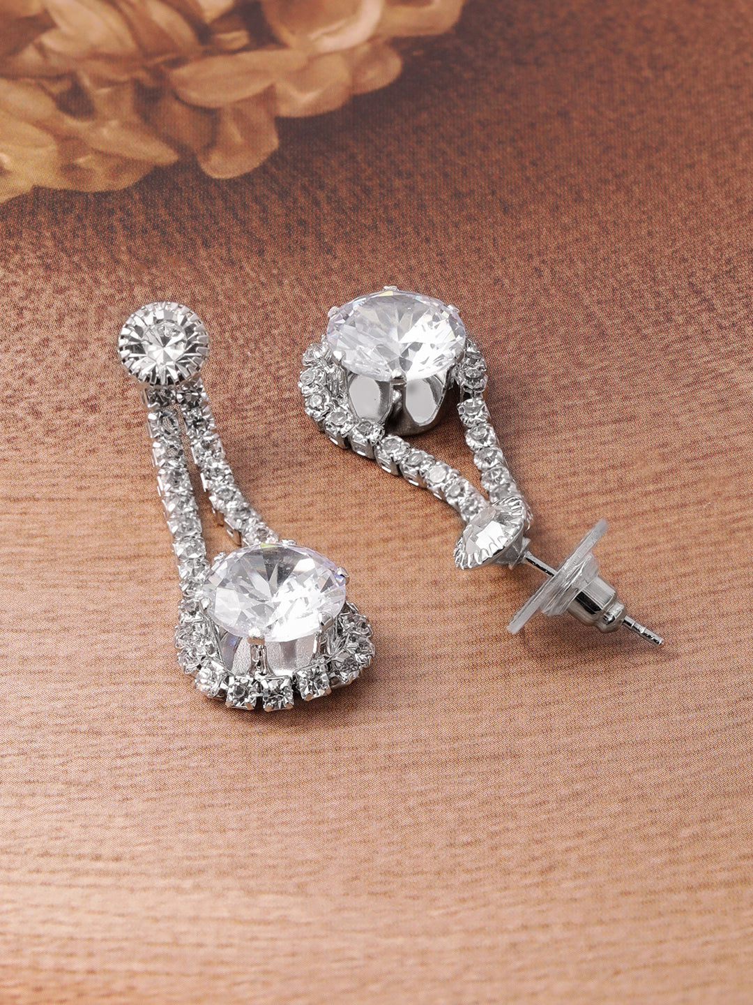 Layered Necklace Set in American Diamond Zirconia Silver