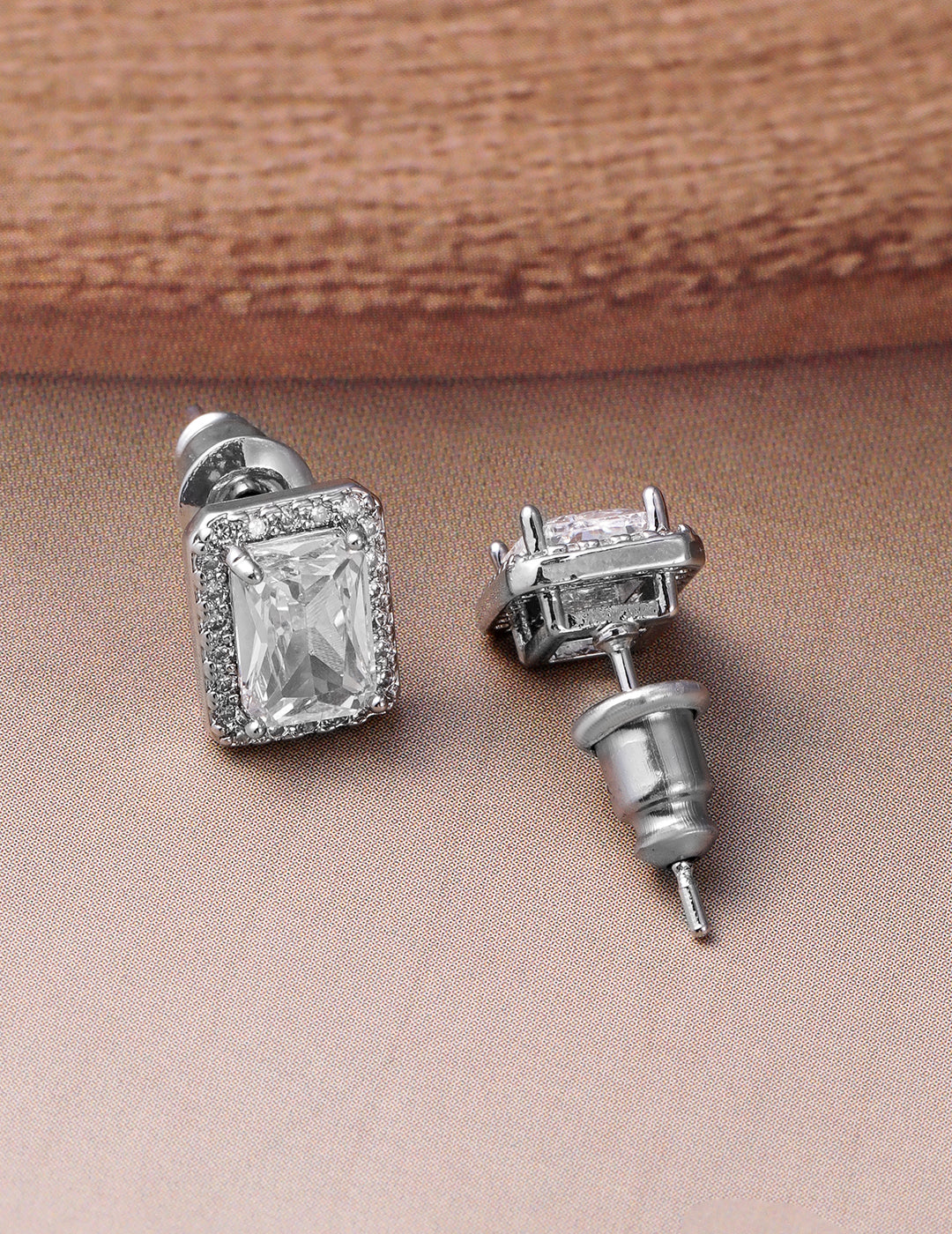 【Rubans】 Rhodium Plated Octo CZ Pendant Set｜ロジウムメッキ オクト ジルコニア ペンダントセット