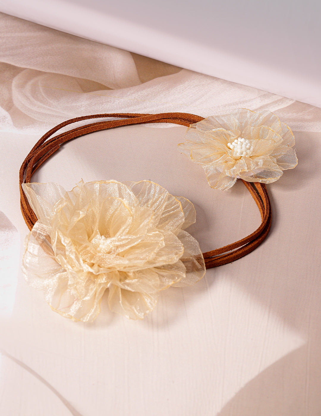 Delicately Graceful Pink Floral Statement Necklace pink