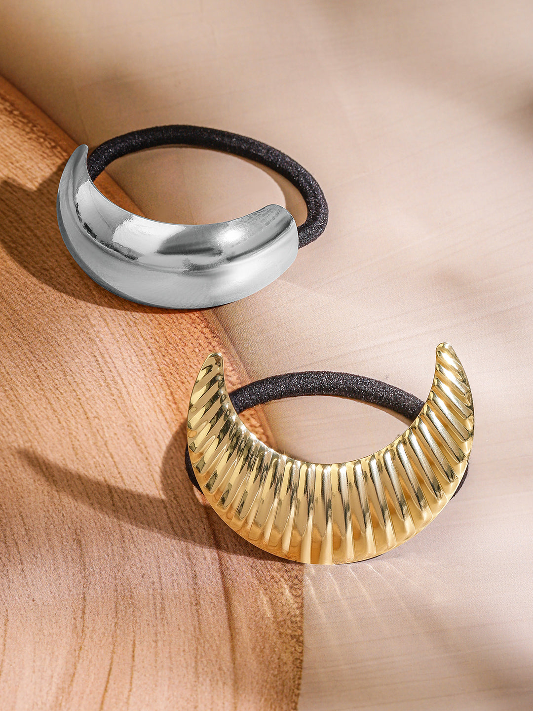 Set of Two Tone Hair Clips Gold