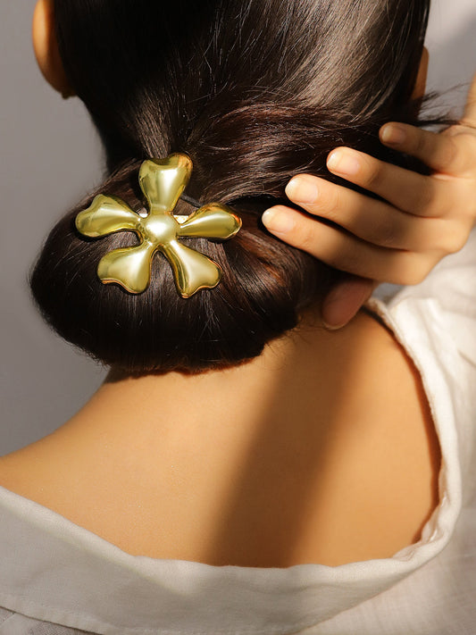 Gold Floral Hair Clip Gold