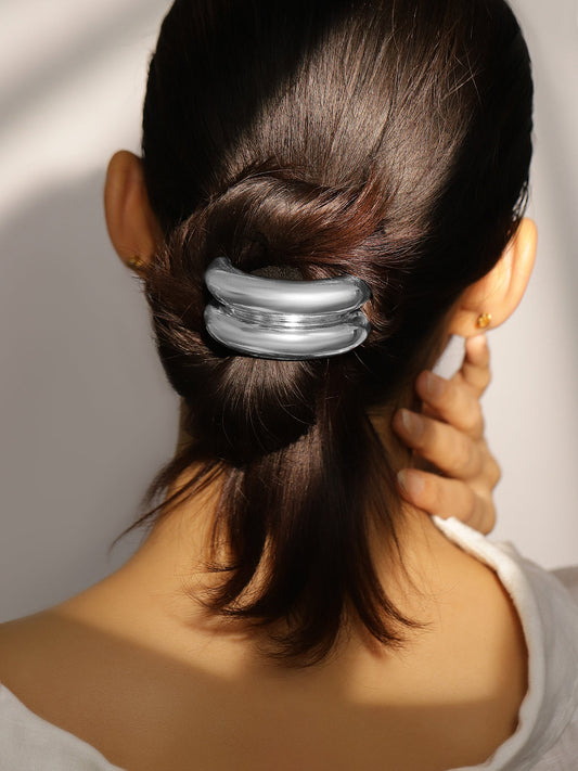 Sleek Silver Hair Band Silver