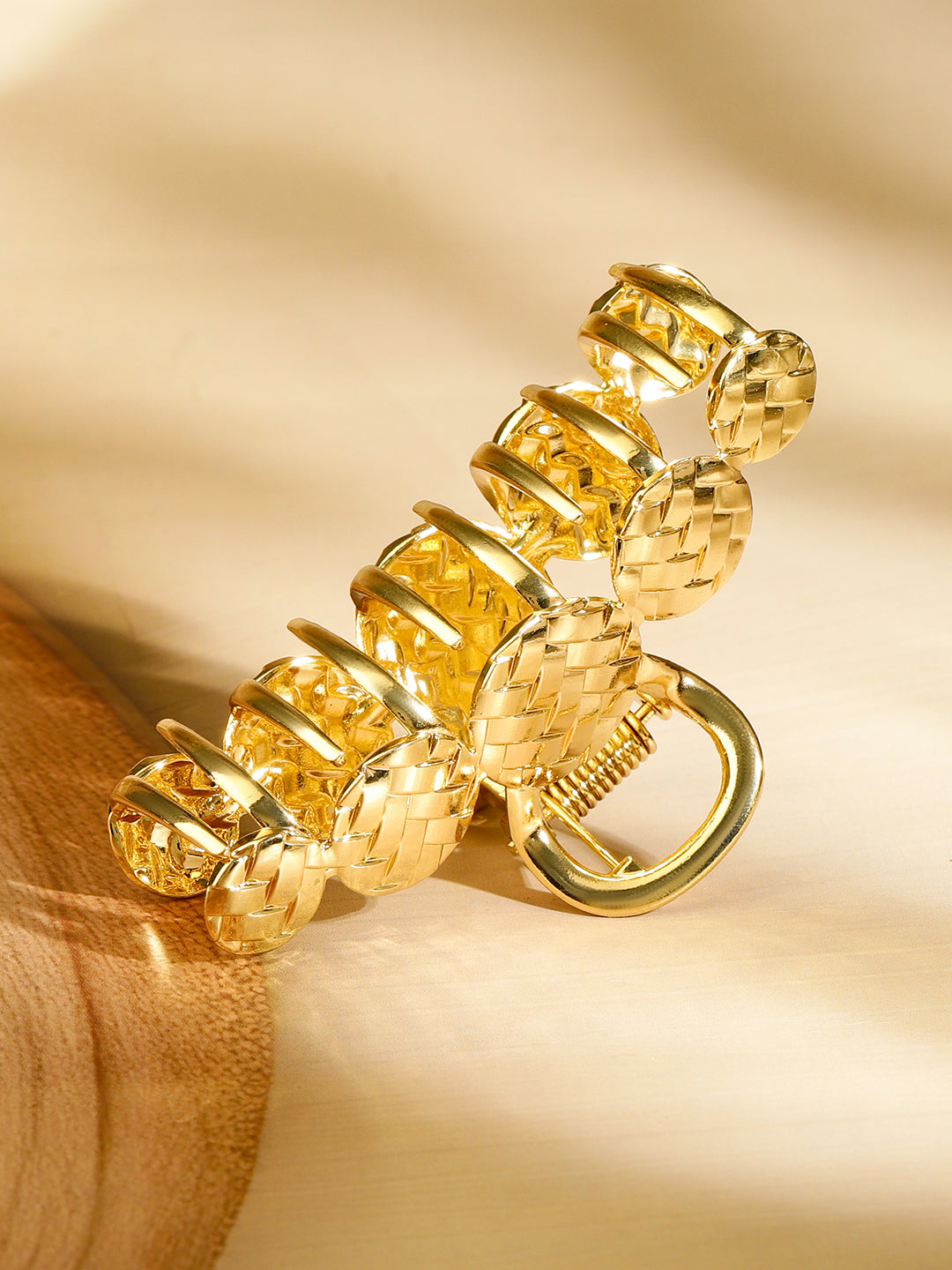 Gold Textured & Abstract Hair Claw Clips Gold