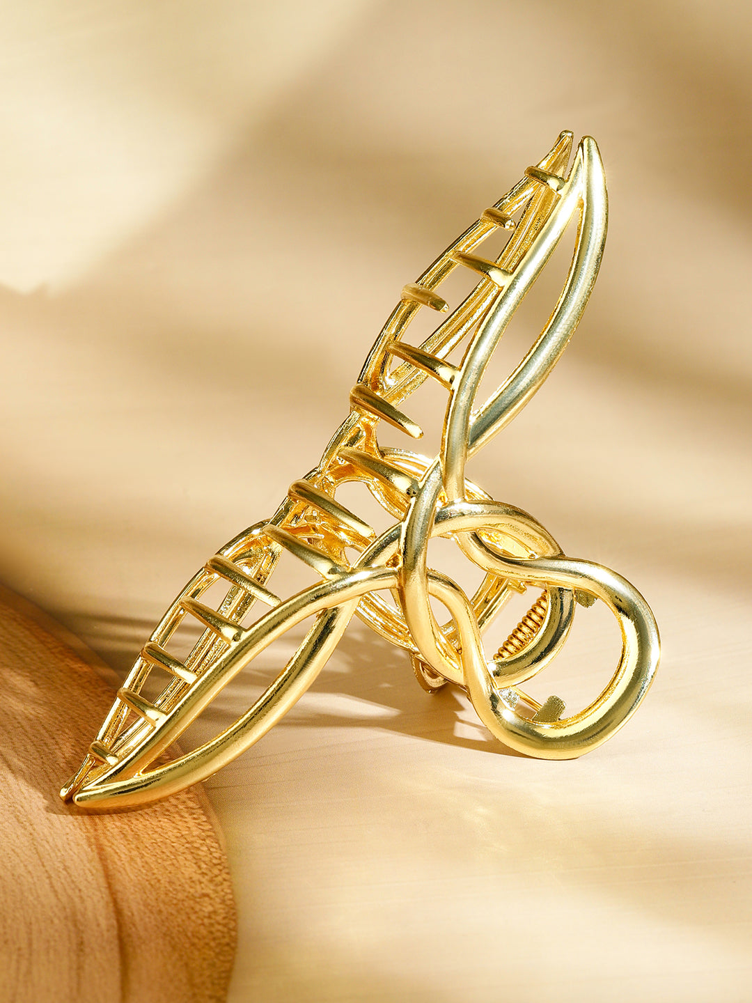 Gold Textured & Abstract Hair Claw Clips Gold