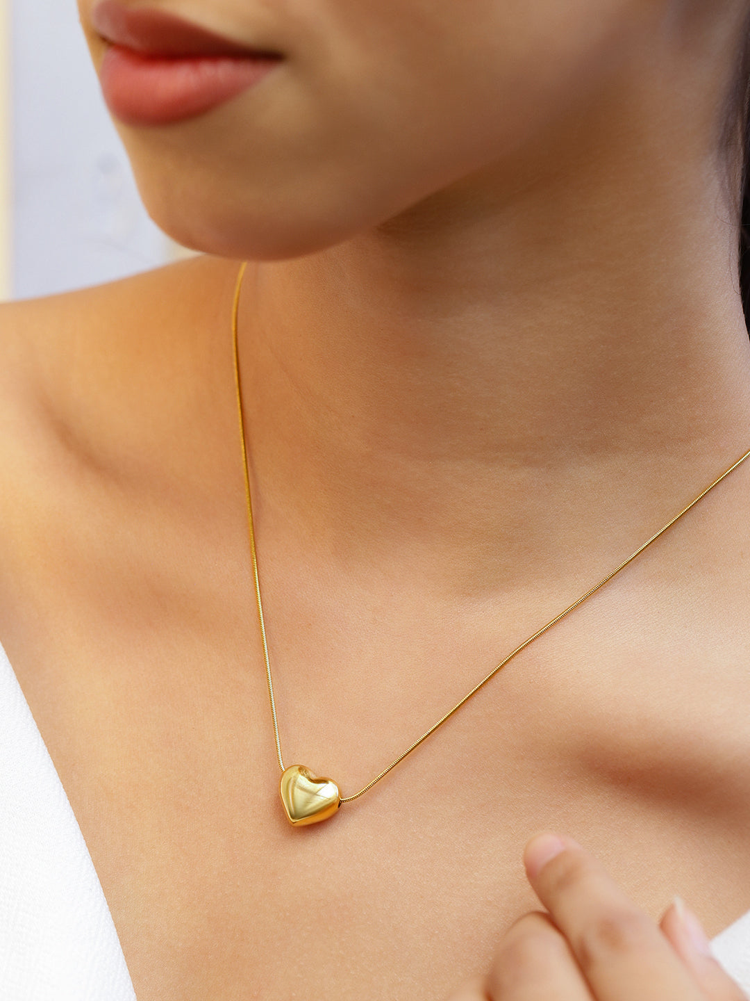 Clean Heart Gold Plated Pendant Necklace Gold