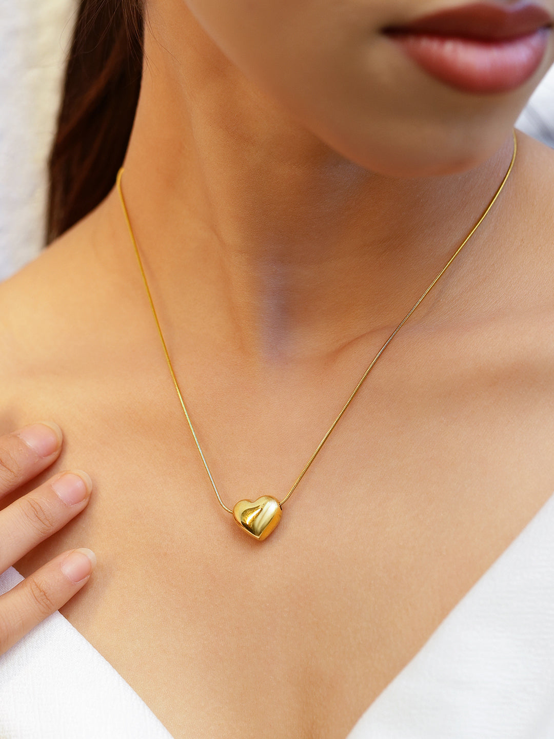 Clean Heart Gold Plated Pendant Necklace Gold