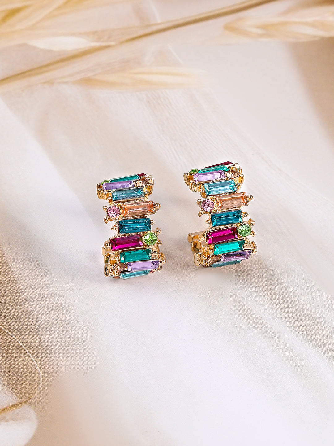 【Rubans】 Radiant Multicolored half Hoop Earrings｜ラディアント マルチカラー ハーフフープ イヤリング