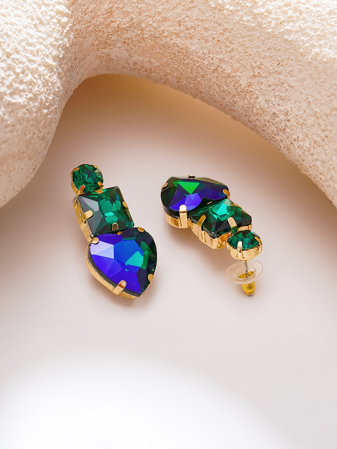 【Rubans】Gold Plated Crystal Cascade Drop Earrings｜ゴールドメッキ クリスタルカスケード ドロップピアス