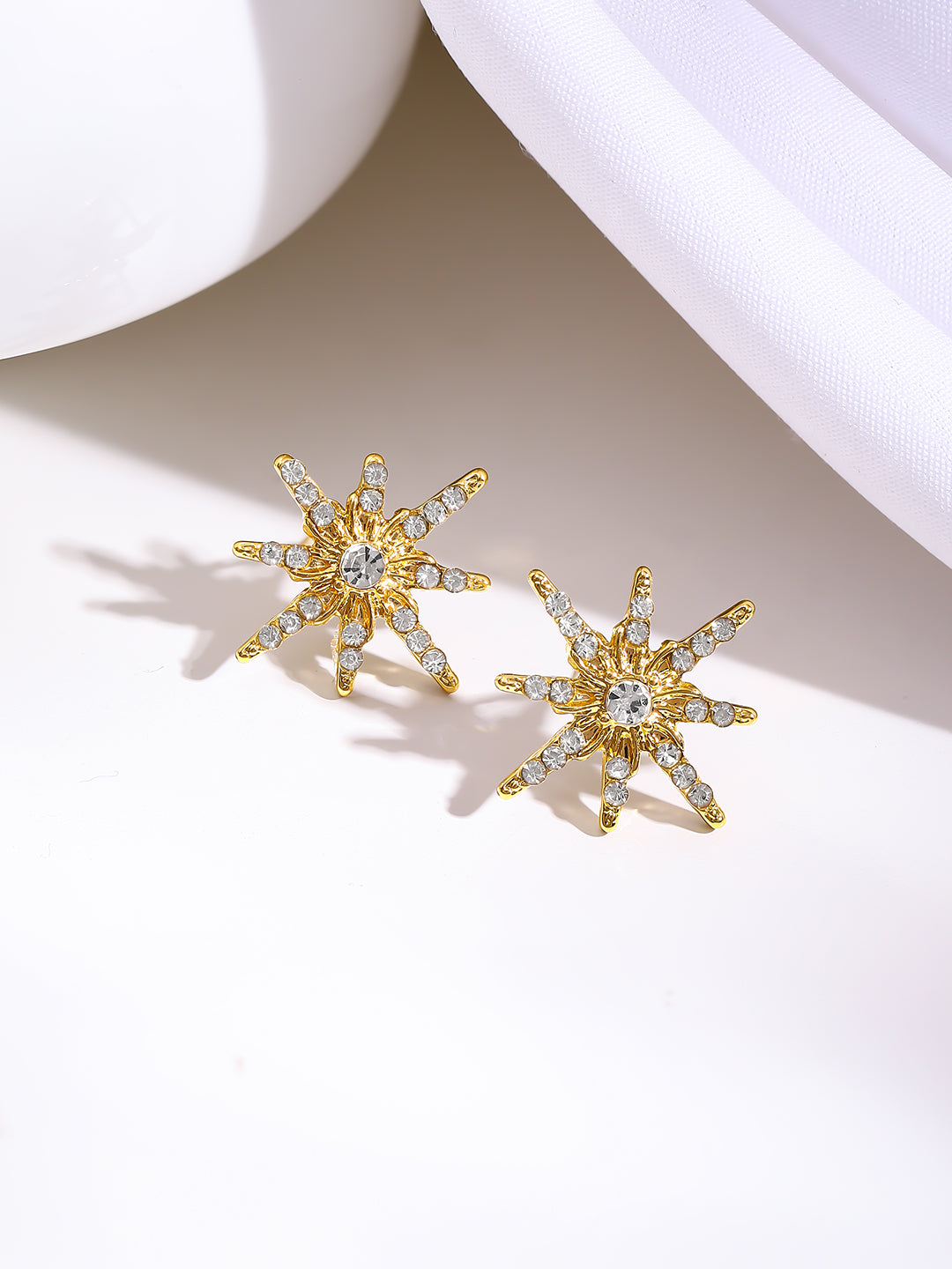 【Rubans】 Gold Plated Celestial Starburst Stud Earrings｜ゴールドメッキ セレスティアル スターバースト スタッドイヤリング