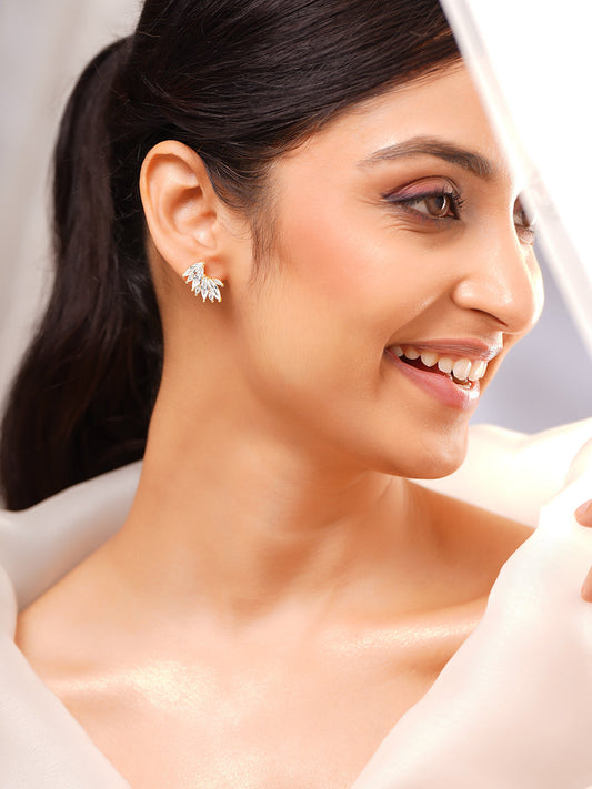 【Rubans】 Gold Plated sparkling Crystal Stud Earrings｜ゴールドメッキ スパークリング クリスタル スタッドイヤリング