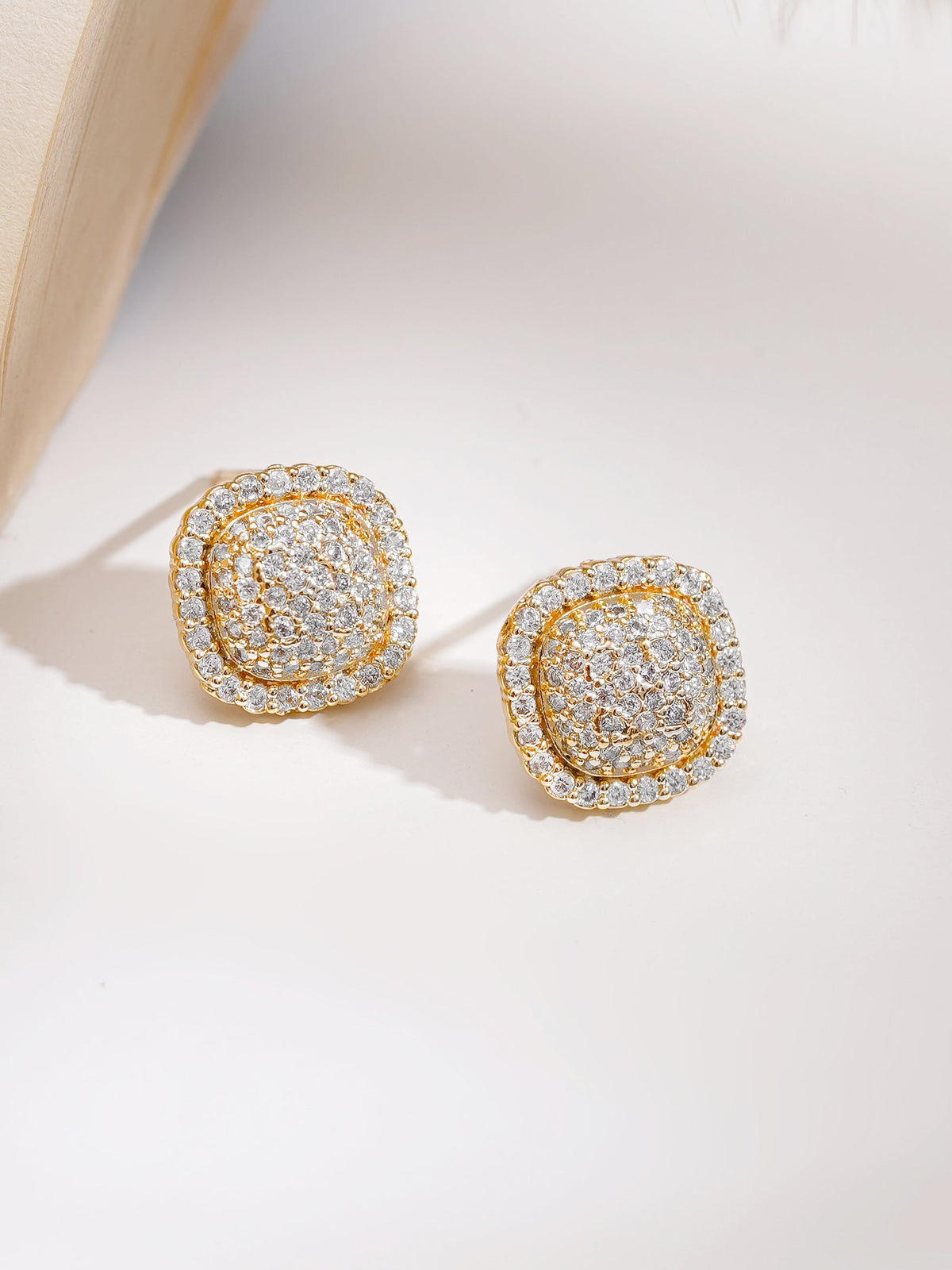 【Rubans】 Gold Plated American Diamond Zirconia Cubic Drop Pendant Set｜ゴールドメッキ アメリカンダイヤモンド ジルコニア キュービックドロップ ペンダントセット