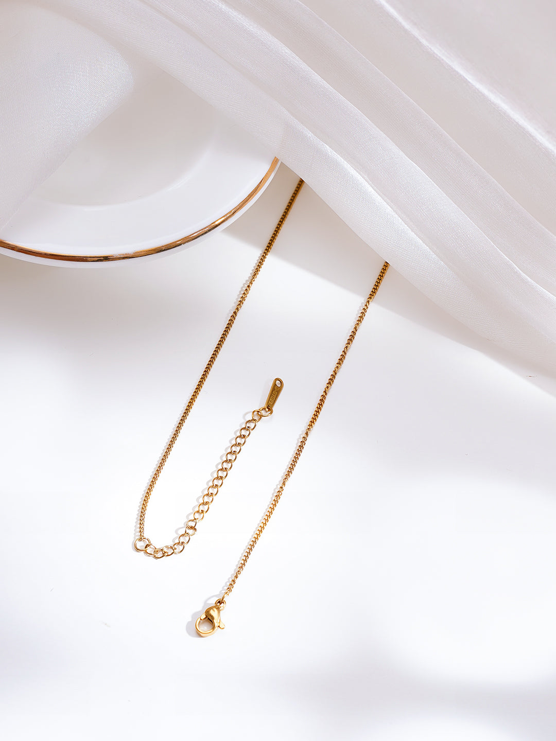Demi Fine 18K Gold Plated Stainless Steel Ruby Crystal Pendant Necklace フリーサイズ