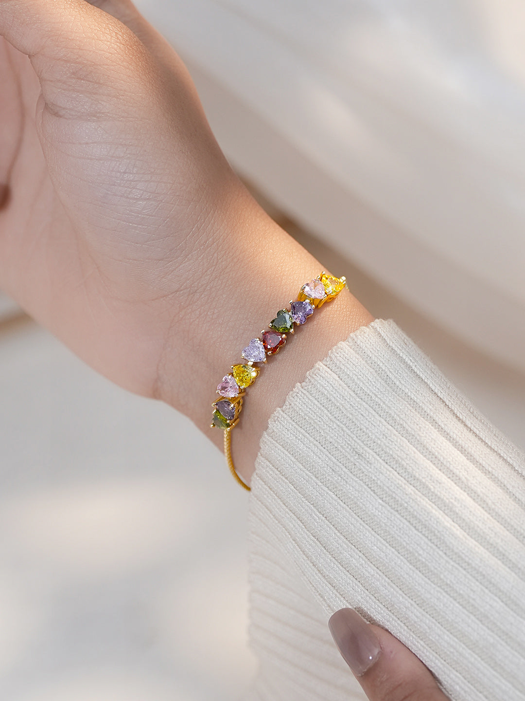 【Rubans】 Heart Motif Multicolor Bracelet｜ハートモチーフ マルチカラー ブレスレット