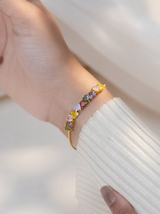 【Rubans】 Heart Motif Multicolor Bracelet｜ハートモチーフ マルチカラー ブレスレット