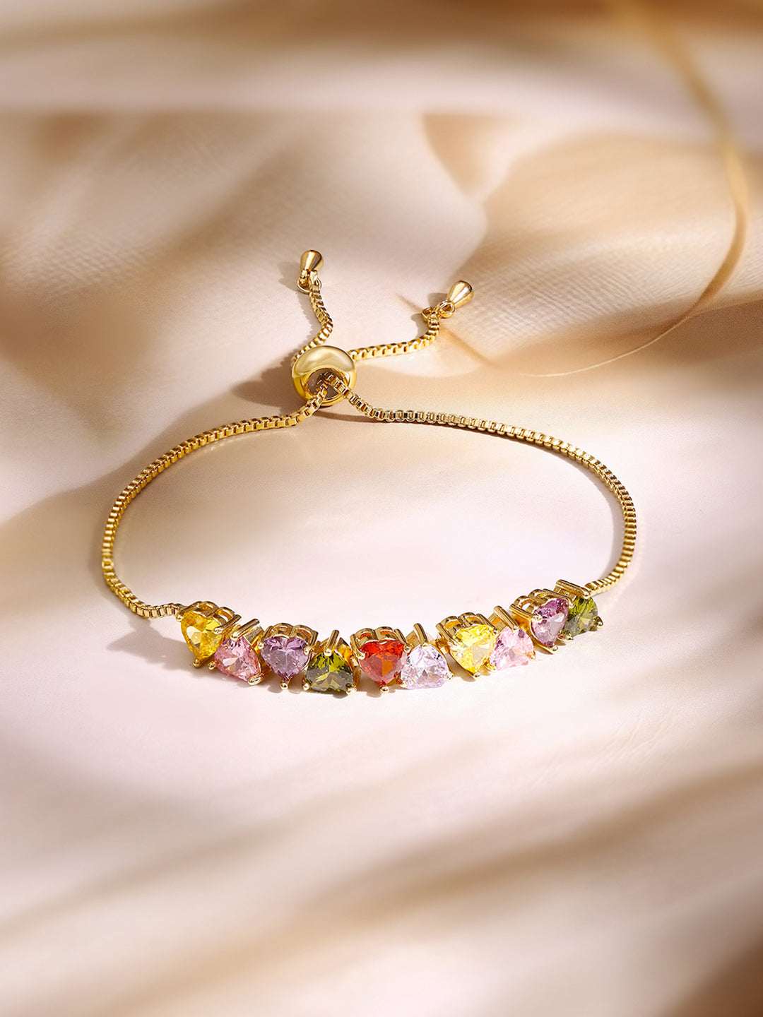 【Rubans】 Heart Motif Multicolor Bracelet｜ハートモチーフ マルチカラー ブレスレット