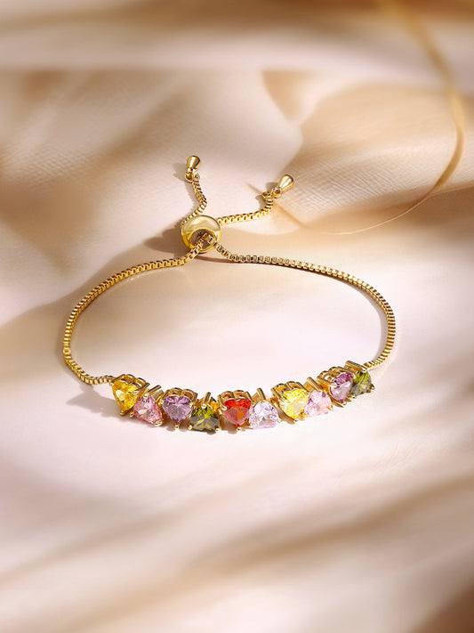【Rubans】 Heart Motif Multicolor Bracelet｜ハートモチーフ マルチカラー ブレスレット