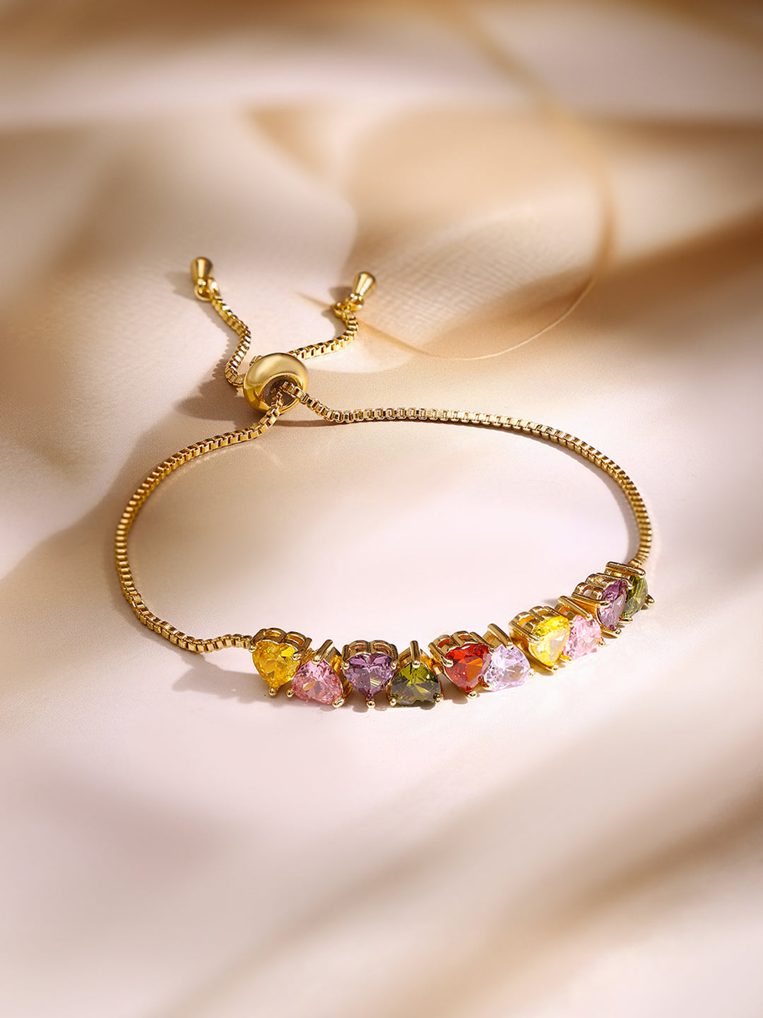 【Rubans】 Heart Motif Multicolor Bracelet｜ハートモチーフ マルチカラー ブレスレット