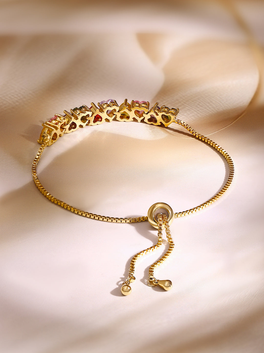 【Rubans】 Heart Motif Multicolor Bracelet｜ハートモチーフ マルチカラー ブレスレット