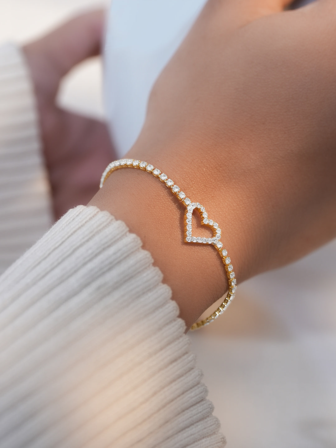 【Rubans】 Gold Plated Heart Charm Bracelet｜ゴールドメッキ ハートチャーム ブレスレット