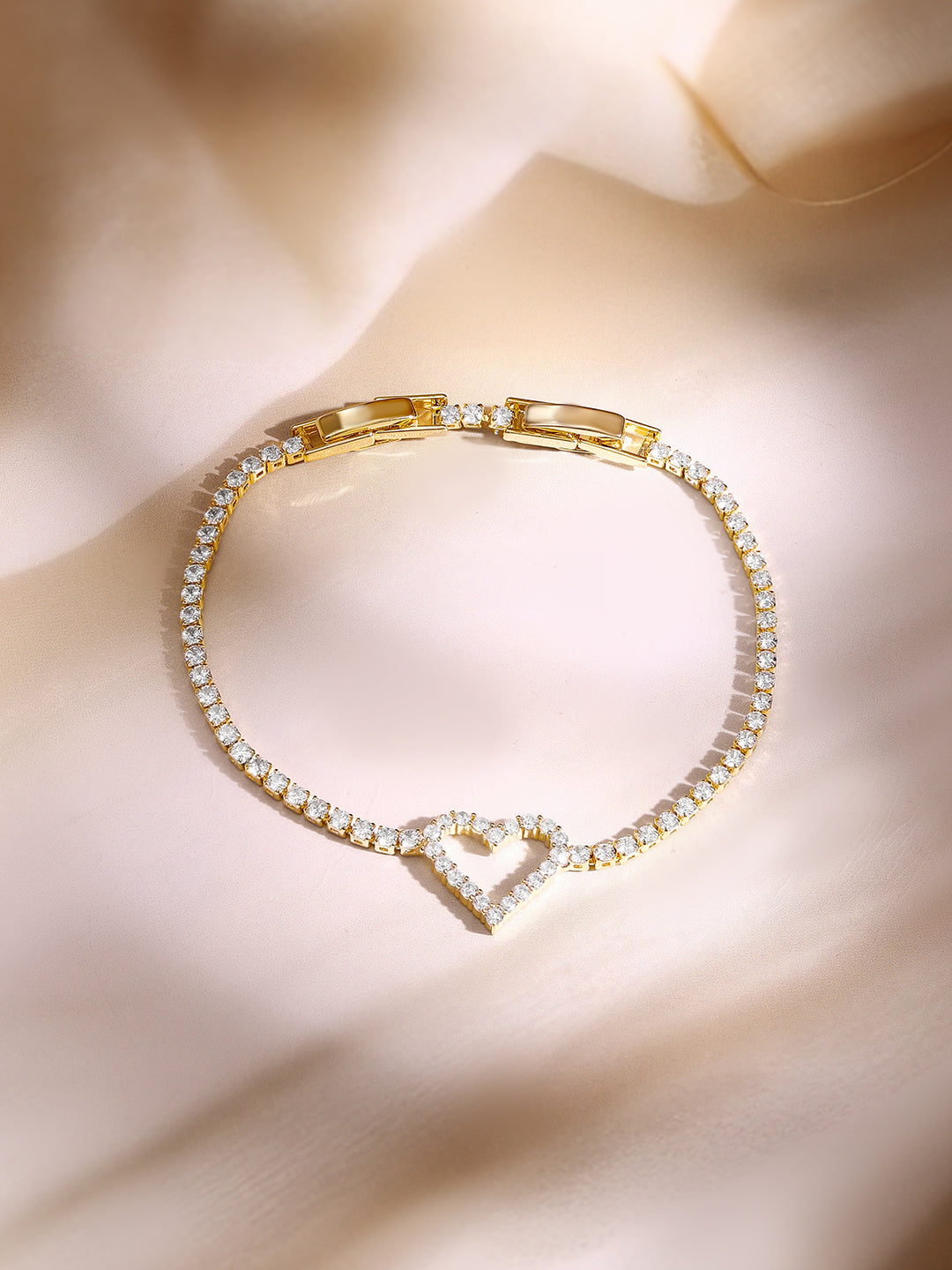 【Rubans】 Gold Plated Heart Charm Bracelet｜ゴールドメッキ ハートチャーム ブレスレット