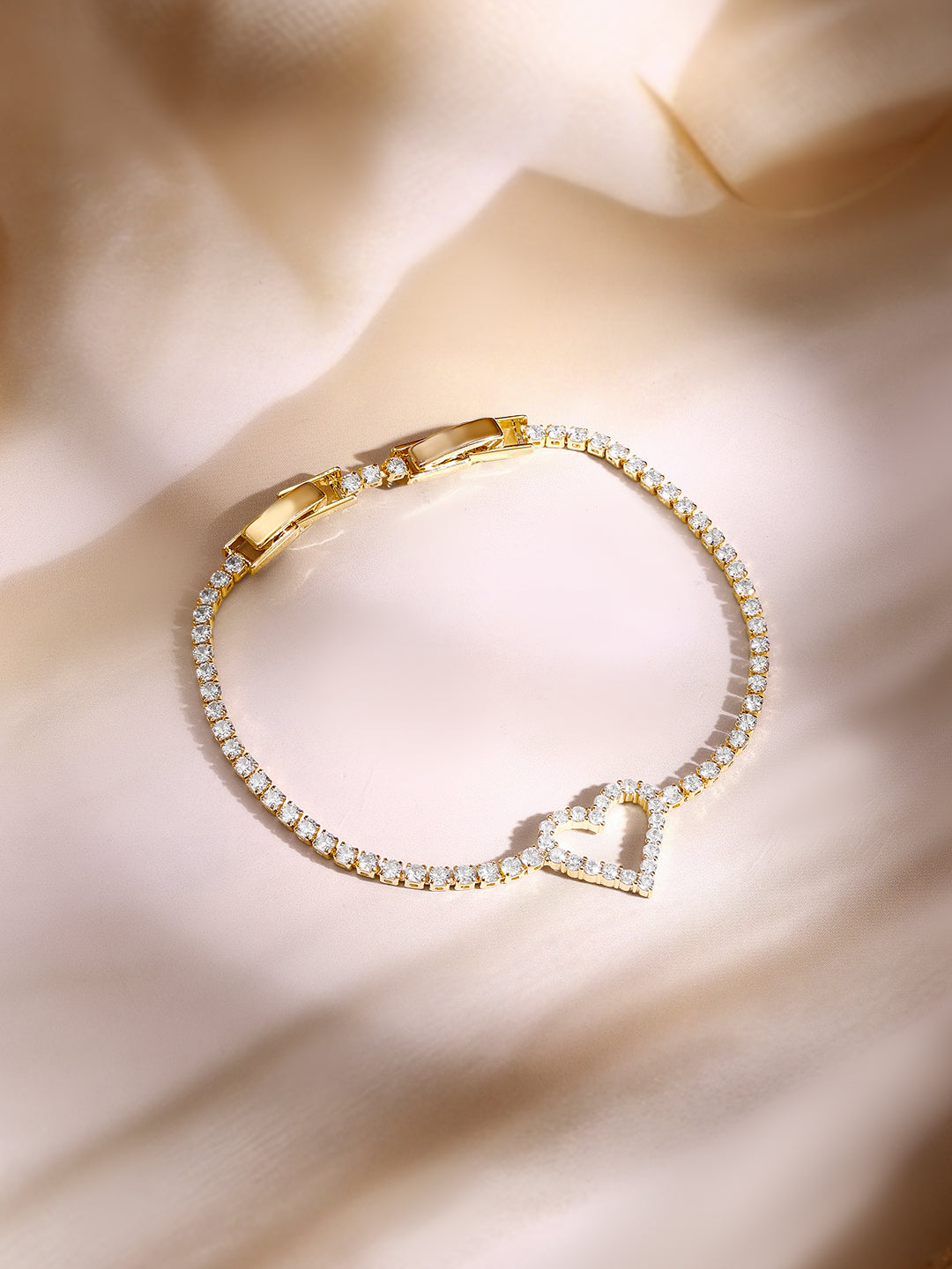 【Rubans】 Gold Plated Heart Charm Bracelet｜ゴールドメッキ ハートチャーム ブレスレット