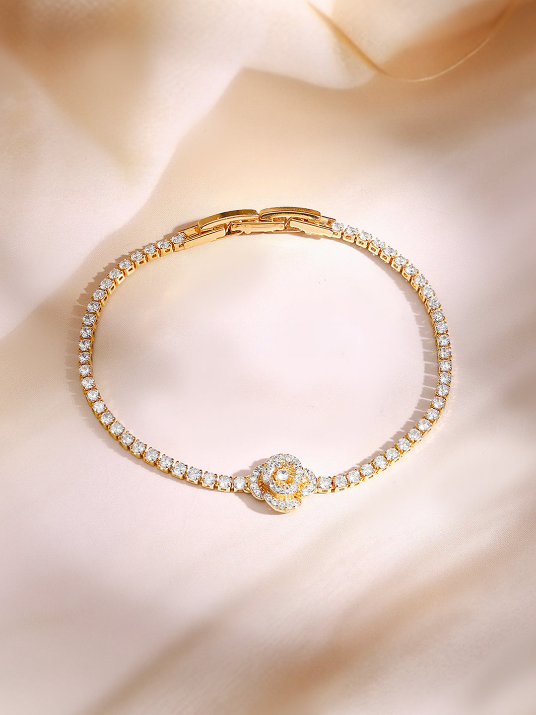 【Rubans】 Gold Plated Floral Motif Bracelet｜ゴールドメッキ フローラルモチーフ ブレスレット