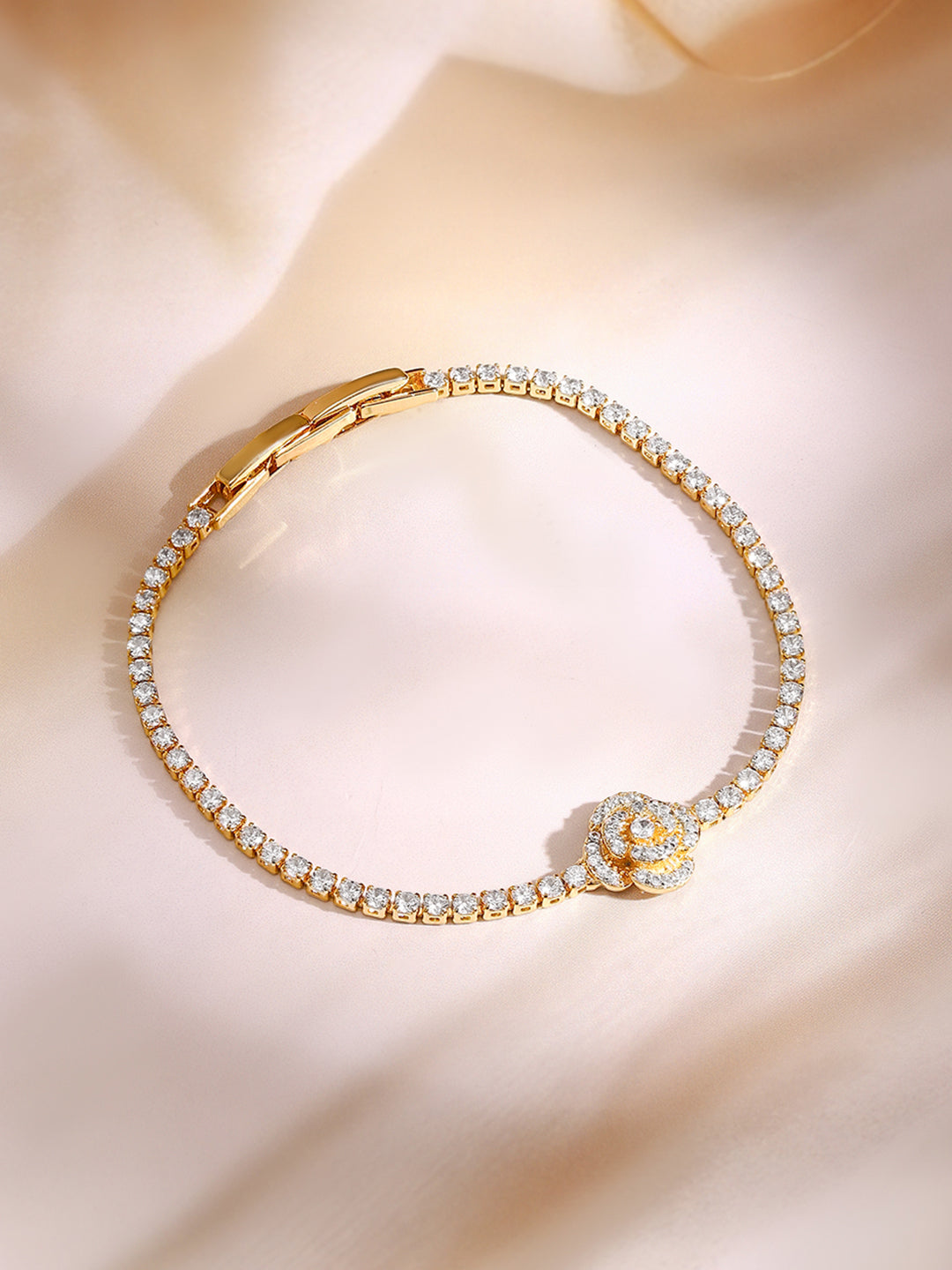 【Rubans】 Gold Plated Floral Motif Bracelet｜ゴールドメッキ フローラルモチーフ ブレスレット