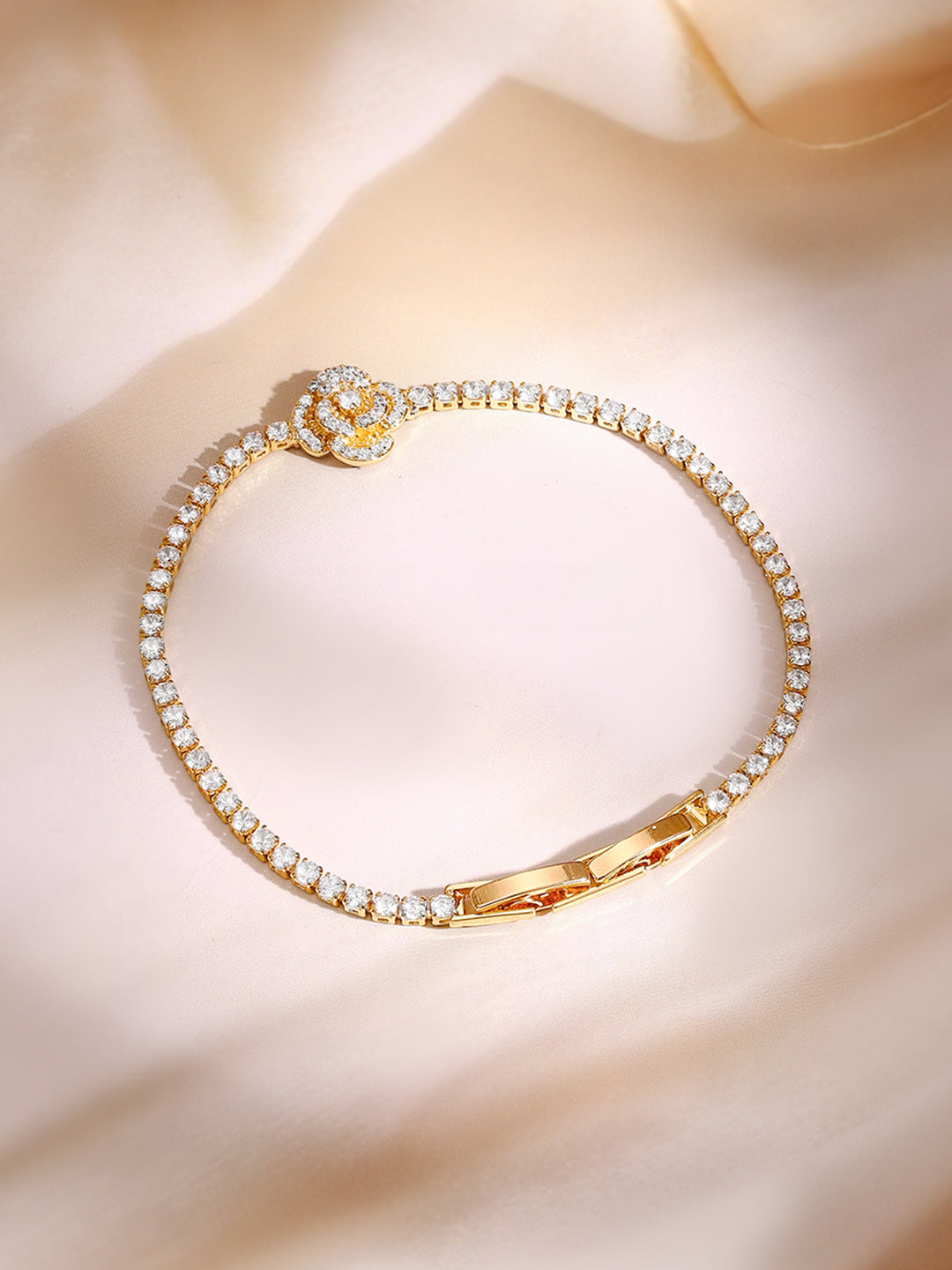 【Rubans】 Gold Plated Floral Motif Bracelet｜ゴールドメッキ フローラルモチーフ ブレスレット