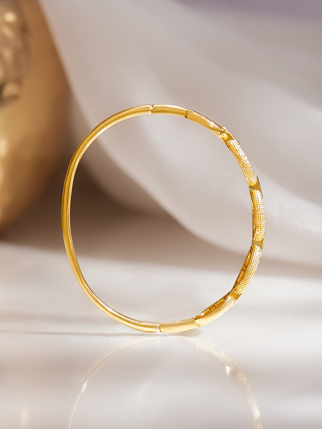 Gold Plated Chnky Chain Link American Diamond Zirconia Bracelet フリーサイズ