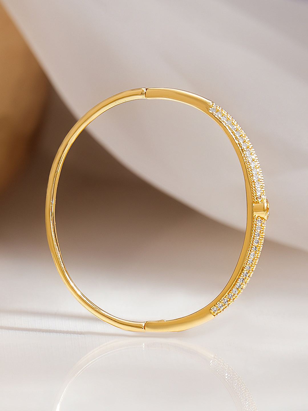 Gold Plated American Diamond Zirconia Bracelet フリーサイズ
