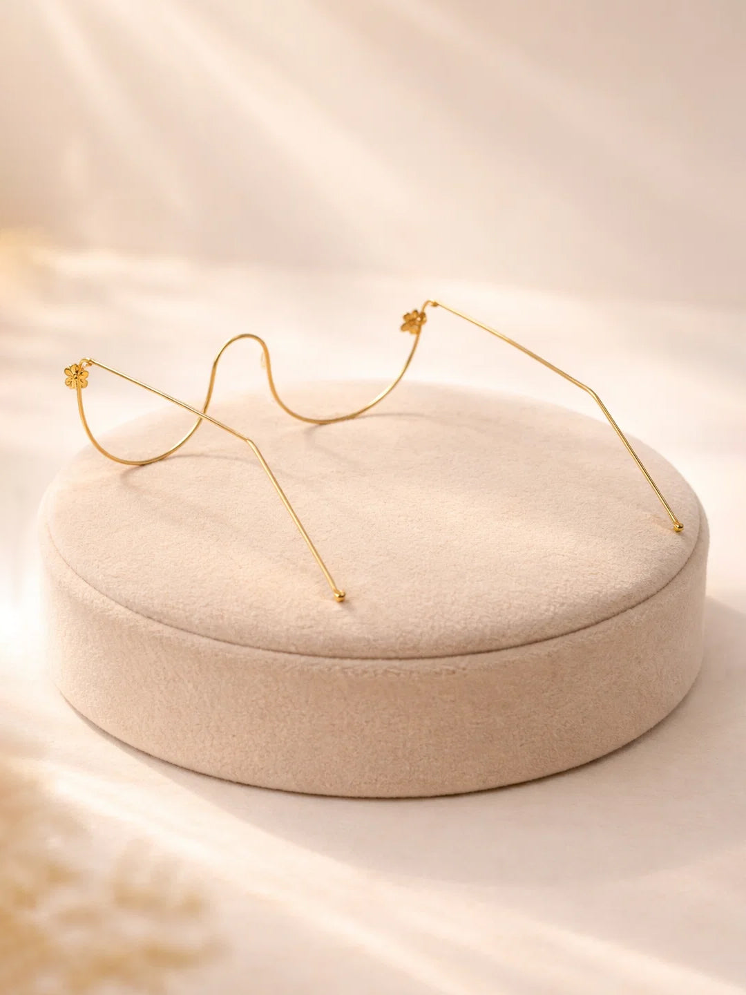 【Rubans】 Gold Tone Brass Minimal Pearl Blossom Facelet Face Jewellery｜ゴールドトーン ミニマル パールブロッサム フェイスレット（フェイスジュエリー）