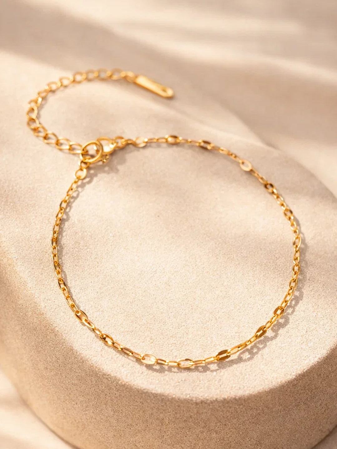 Demi Fine 18K Gold Plated Stainless steel Minimal Fine Chain Anklet Length - 16 cm