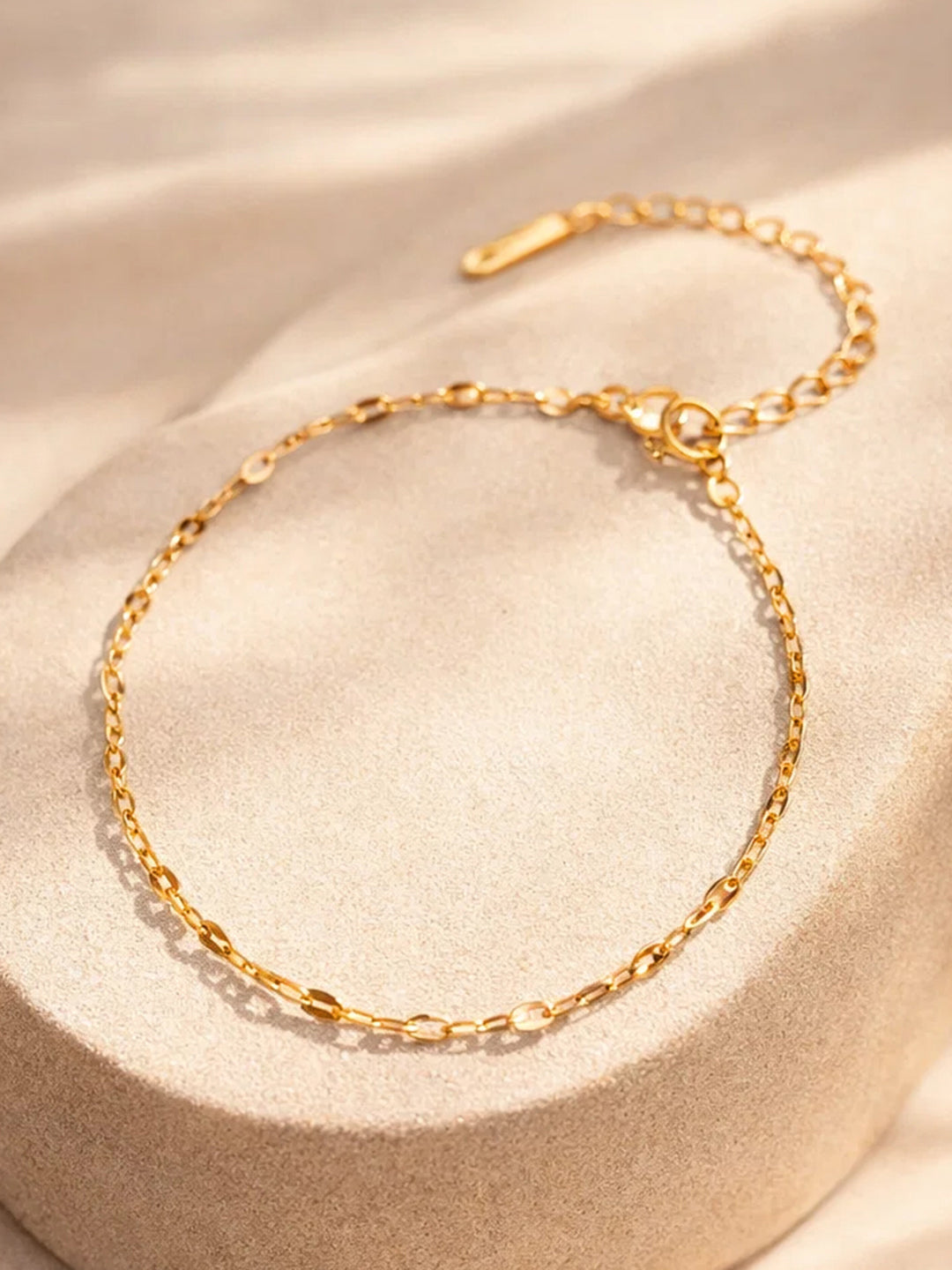 Demi Fine 18K Gold Plated Stainless steel Minimal Fine Chain Anklet Length - 16 cm