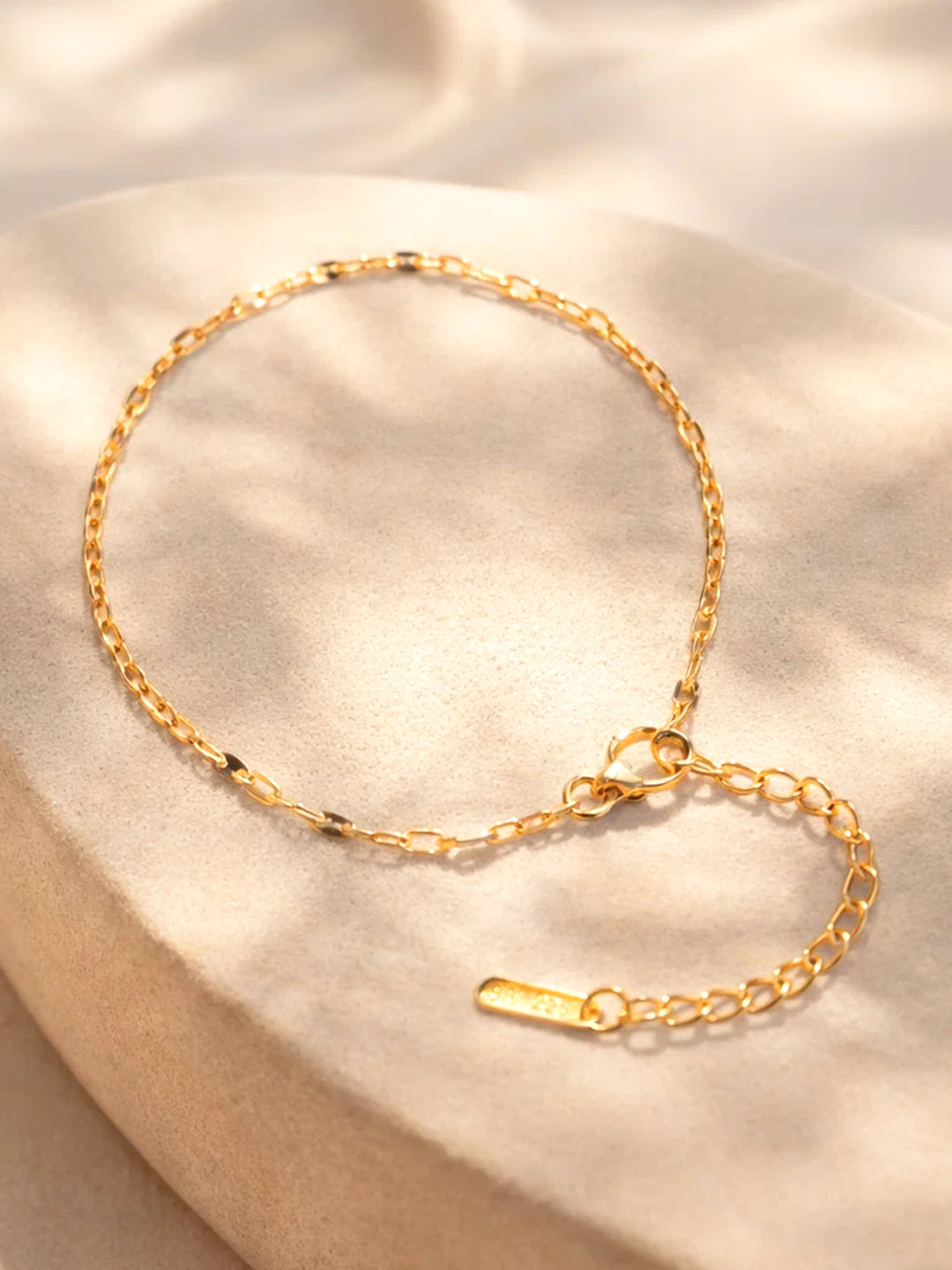 Demi Fine 18K Gold Plated Stainless steel Minimal Fine Chain Anklet Length - 16 cm