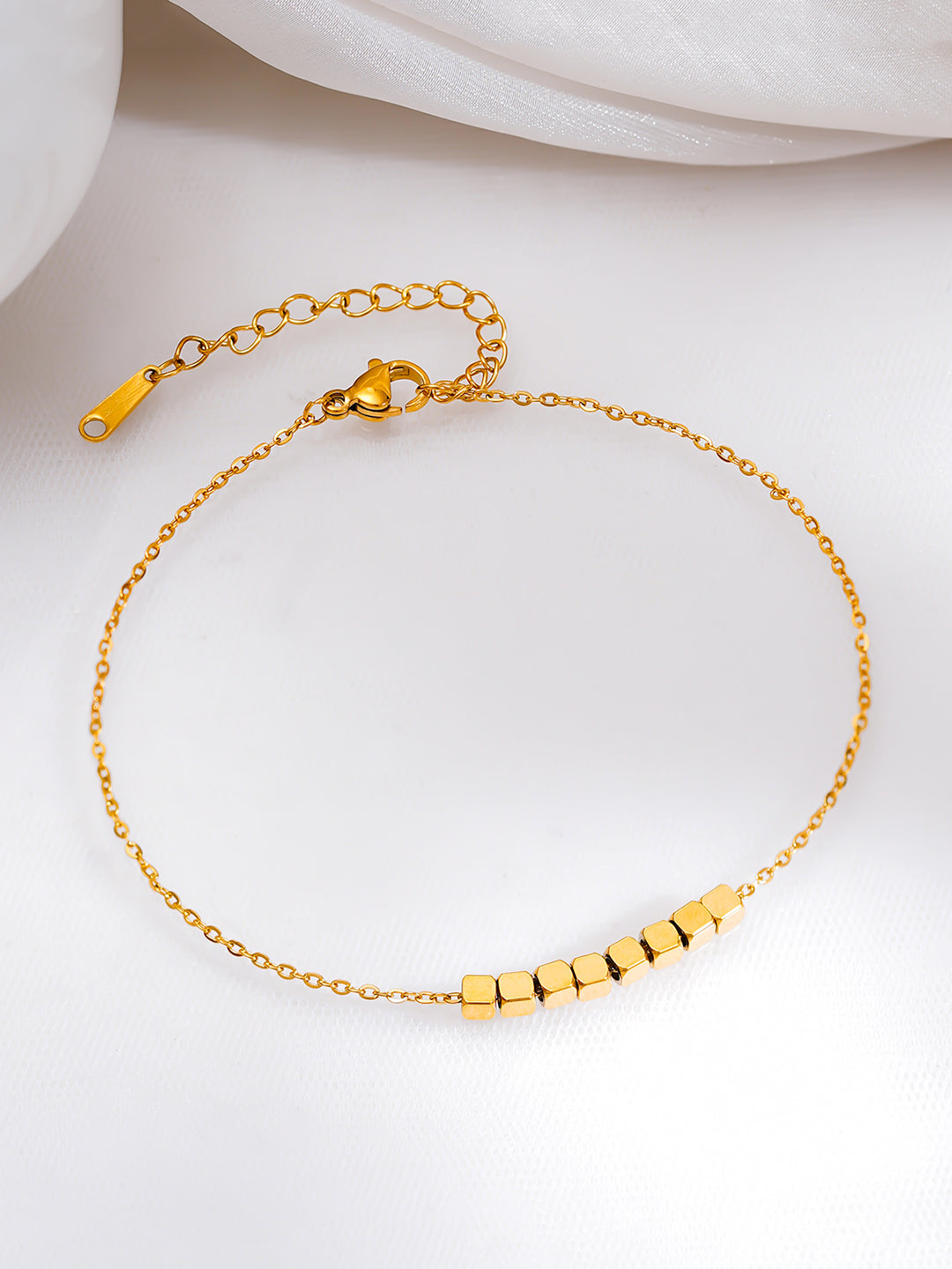 Demi Fine 18K Gold Plated Stainless steel Minimal Disc Detail Anklet Length - 20.5 cm